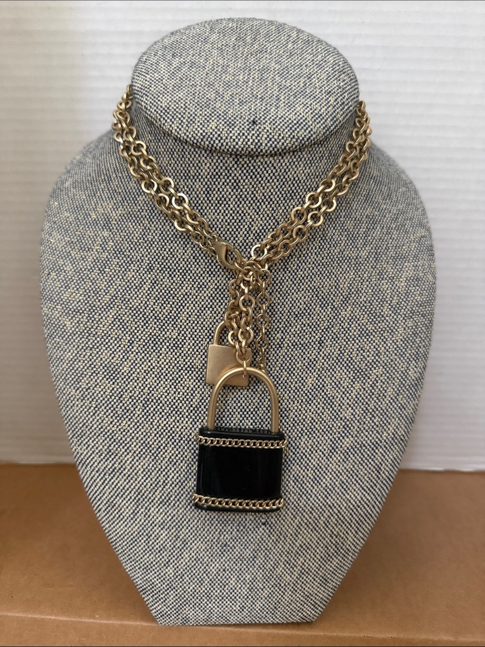 Chico’s Double Padlock Pendant Necklace